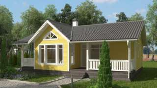 Дом из клееного бруса 66,1м2 + две террасы