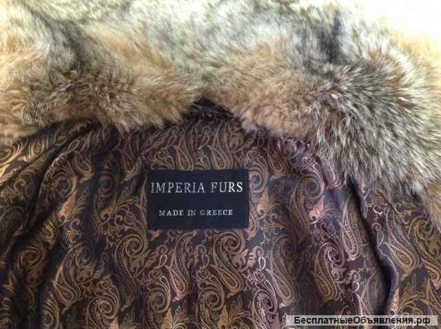 Шуба из норки с капюшоном из рыси