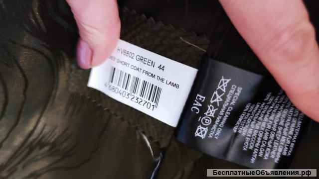 Шуба из овчины отделка калган + енот