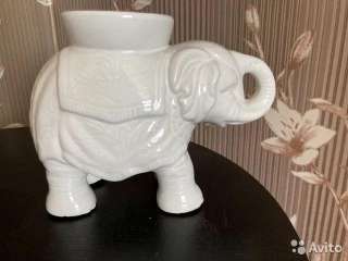 Подсвечник Слон Большой белый
