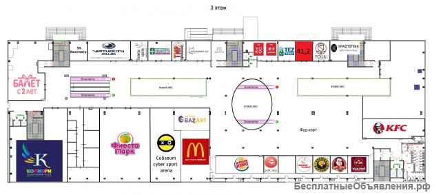 Сдам в аренду помещения в ТРЦ