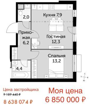 Евродвушка за 6 850 000