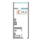 Студию, 28 м², 6/16 эт., ЖК "Южное море"