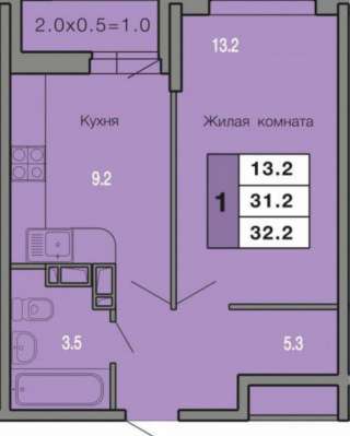 1к. кв.32.2кв. м 5/19 В сданном доме по заниженной цене