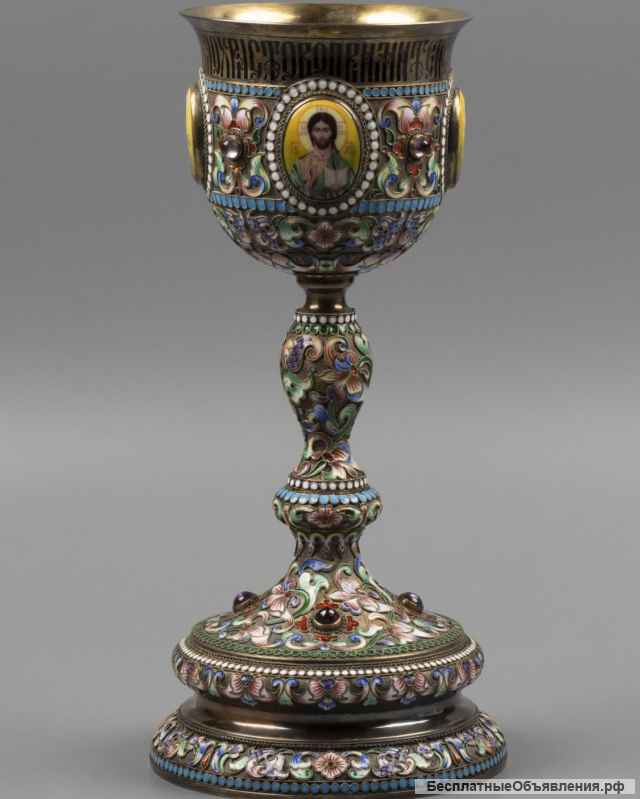 Великолепный евхаристический потир авторской работы. Мастер Алексей Донцов. Россия, начало 1990-х гг