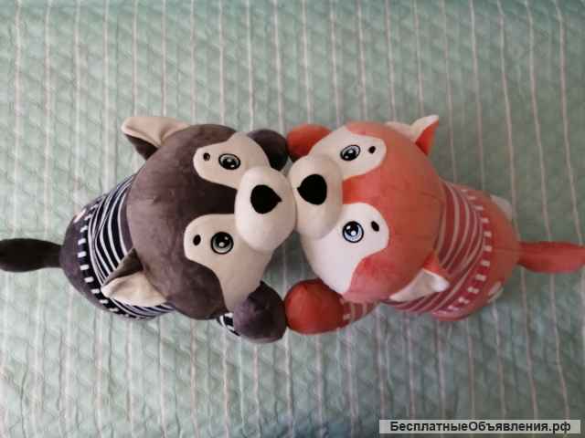 Мягкая игрушка с пледом (Слон, хаски, заяц)