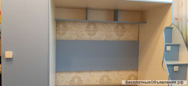 Кровать 2 ярус с лестницей и шкафом