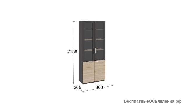 Шкаф для документов с 2-мя дверями со стеклом «Успех-2» - ПМ-184.17
