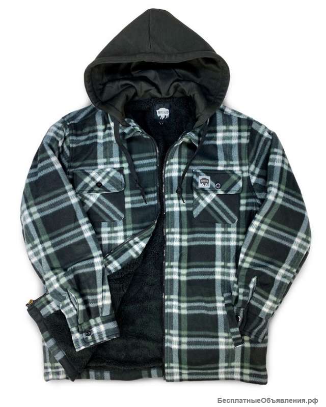 Флисовая куртка-рубашка на подкладке Buffalo Charcoal Plaid