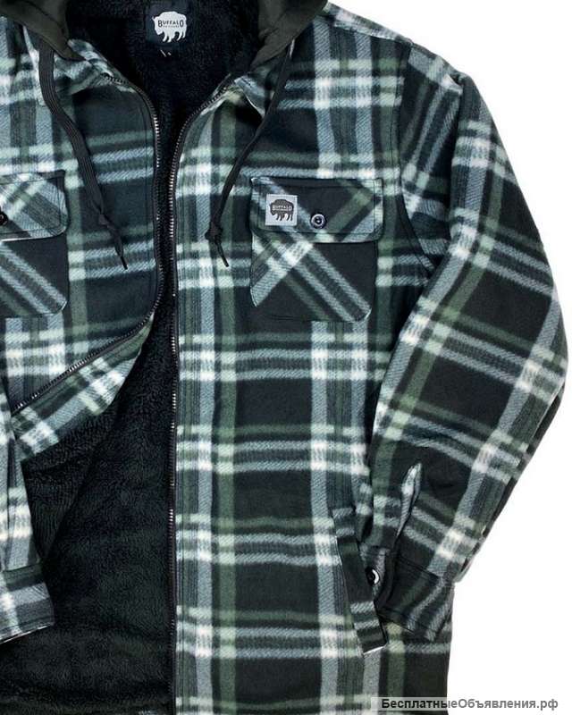 Флисовая куртка-рубашка на подкладке Buffalo Charcoal Plaid