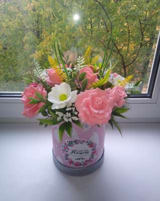 Шикарный букет роз из мыла