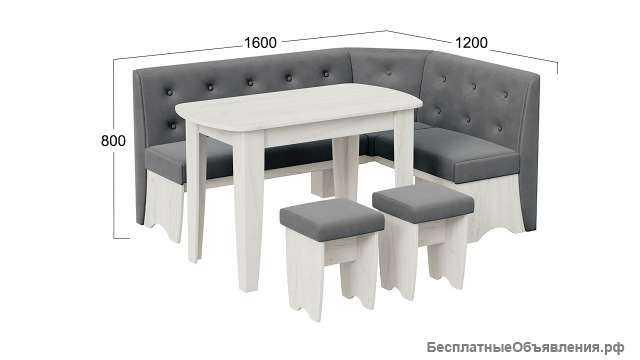 Кухонный уголок «Барселона» платиновый, серый