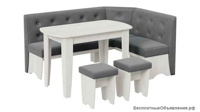 Кухонный уголок «Барселона» платиновый, серый