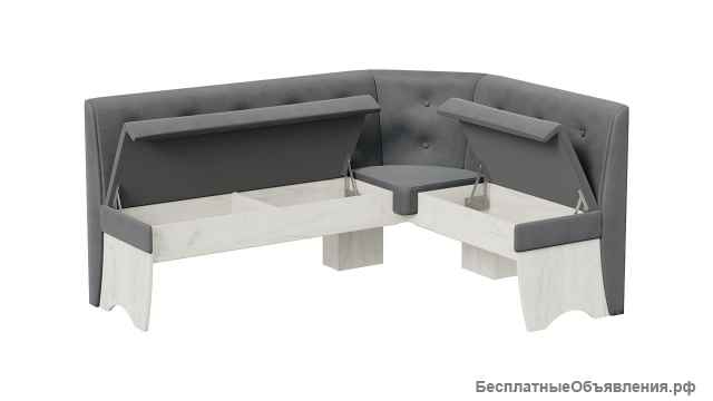 Кухонный уголок «Барселона» платиновый, серый