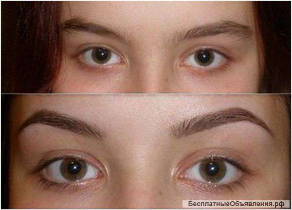 Художественное оформление бровей, покраска, моделирование