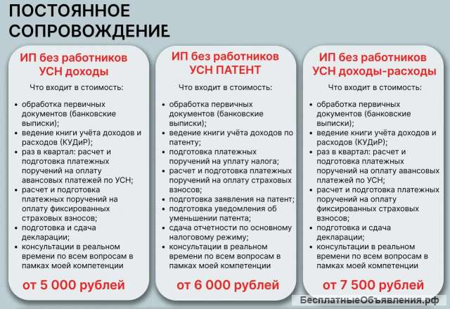 Бухгалтерские услуги для ООО и ИП