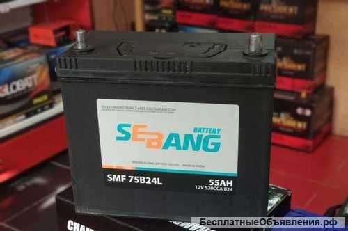 Аккумулятор sebang 55 А/ч 520 А SMF 75B24R