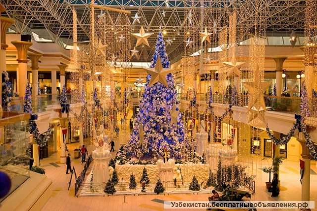 Новогоднее оформление торгового центра. Ташкент