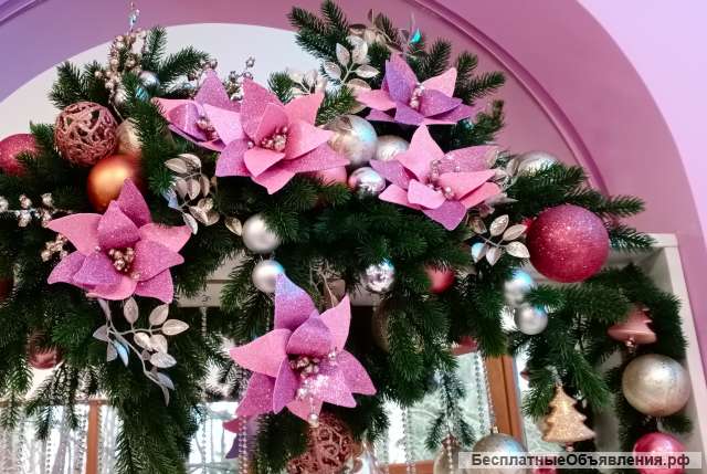 Новогодние гирлянды, композиции, венки Симферополь, Ялта, Алушта, Крым