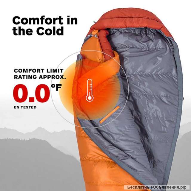 Пуховой спальный мешок Marmot Never Summer. Новый Ультралегкий и ультратеплый пуховый спальник
