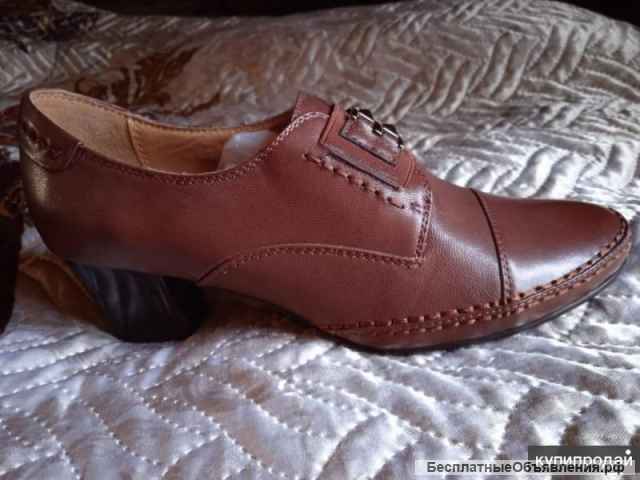 Туфли кожаные, коричневые (Бронь)