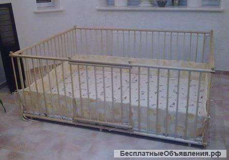 Большой детский деревянный манеж 1,5х2,0м с калиткой