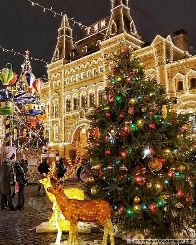 Новогодняя Москва, обзорная экскурсия по Москве из Подольска