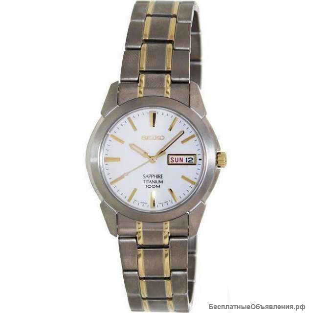 Новые Японские часы SEIKO (сапфир, титан, 100 метров)