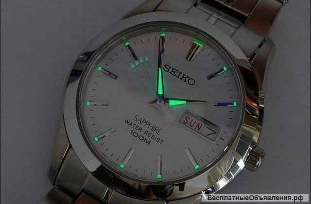 Новые Японские часы SEIKO (сапфир, титан, 100 метров)