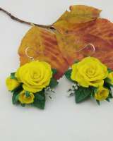 Серьги "Желтые розы"
