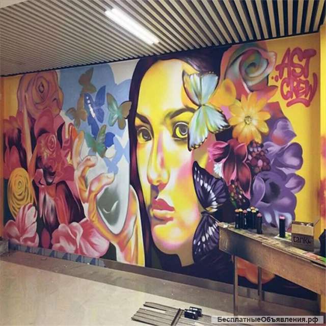 Интерьерная печать, роспись на стенах, принтером