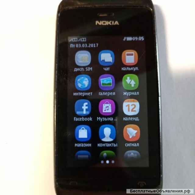 Nokia Asha 308 dual SIM (2-сим, комплект)