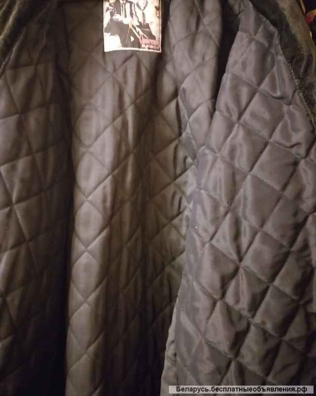 Куртка с цветным воротником, удлиненная, р.52-54, б.у, теплая