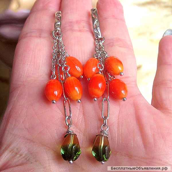 Комплект из натурального коралла