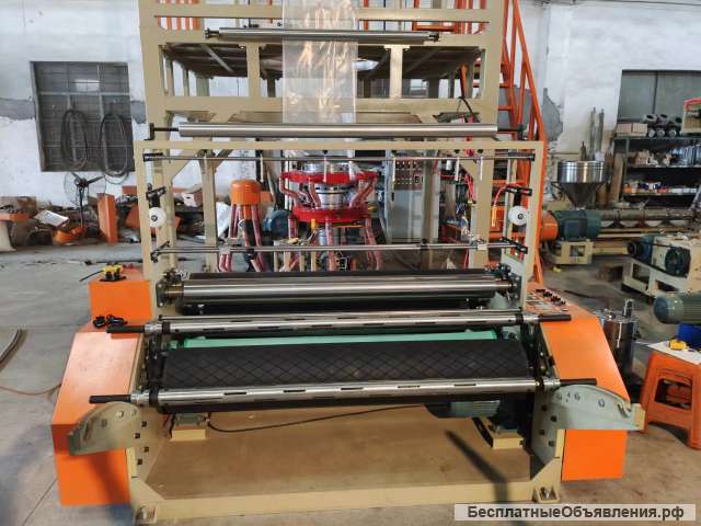 Выдувной экструдер для производства однослойной плёнки Sj-75-1600 (снижение цены)