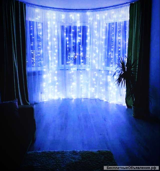 Гирлянда штора - занавес 3х3