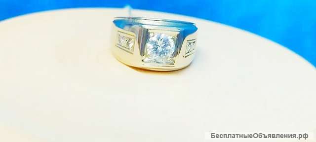 Кольцо с бриллиантом 1 карат