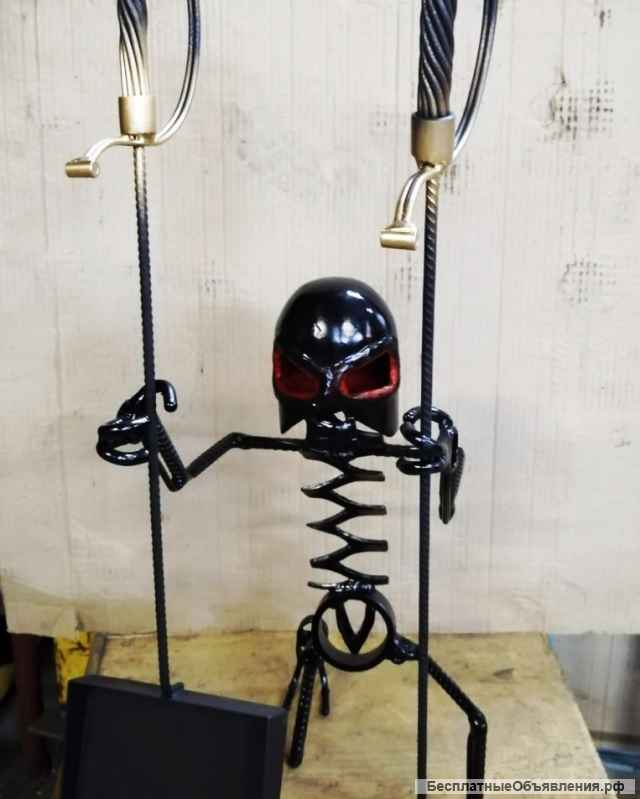 Подставки для каминной зоны с совком и кочергой, костровая чаша