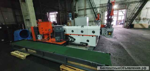 Линия грануляции мягких отходов с бункером принудительной подачи сырья и высок. производительности