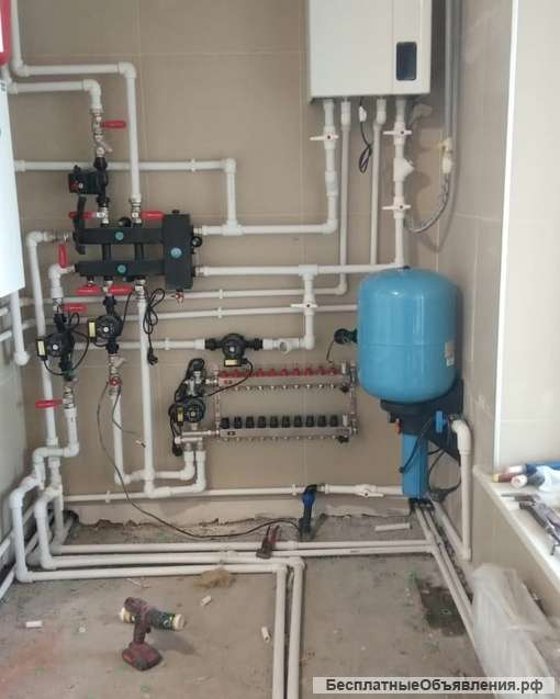 Монтаж систем отопления и водоснабжения, котлов и теплых полов