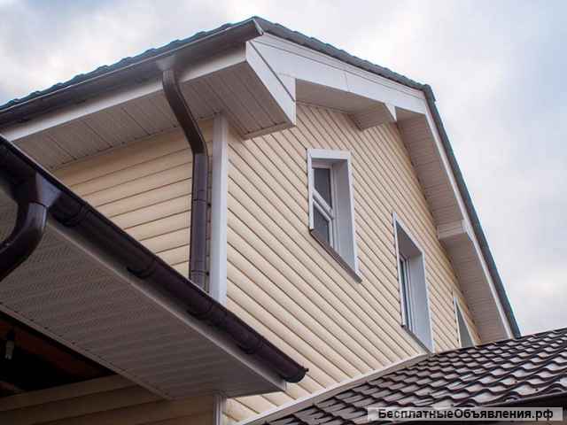 Отделка фронтонов, карнизы, водосточка