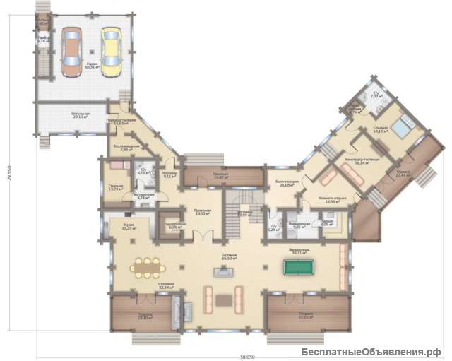 Дом 783м2 из клееного бруса