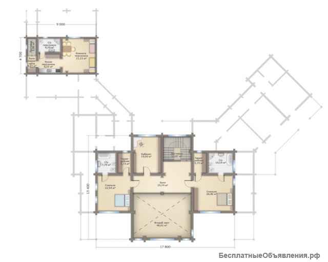 Дом 783м2 из клееного бруса