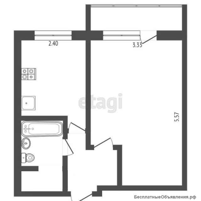 1к квартира в Тюмени, Ватутина, 24