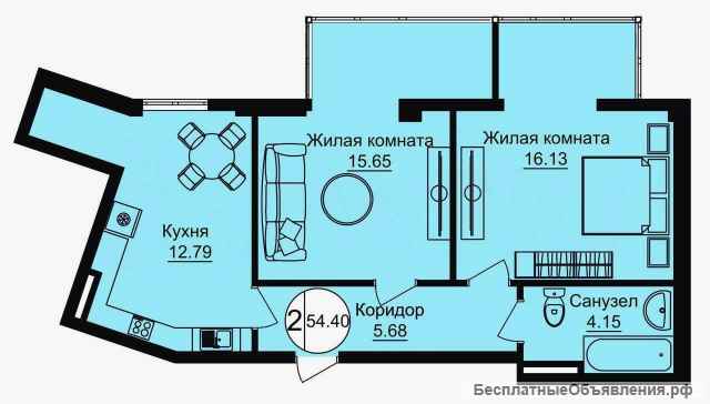 Централ Парк квартира 2/2/7 55кв.м.
