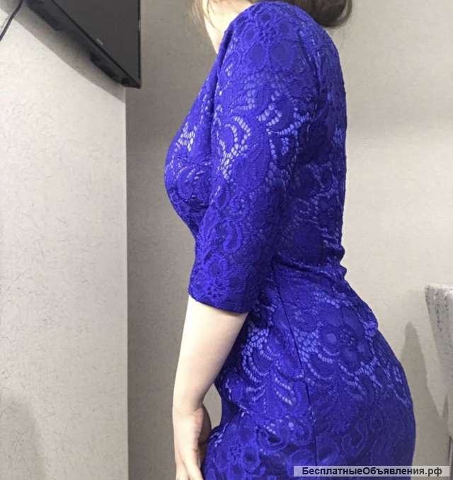 Платье женское синее