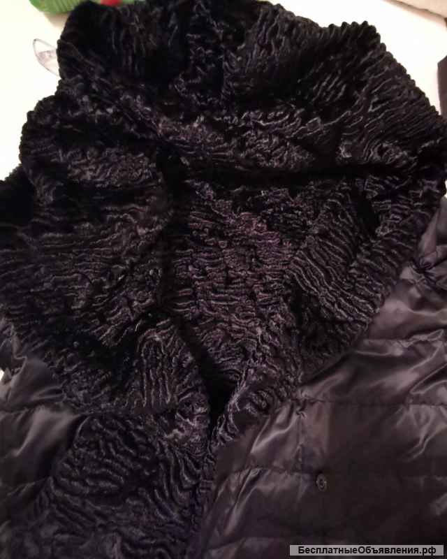 Чёрное пальто пуховик МаxMara