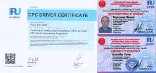 Сертификат водителя. Код 95