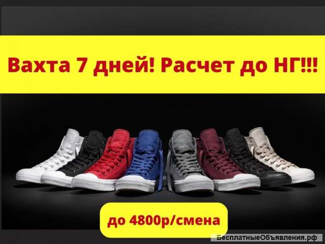 Упаковщик Вахта 7 дней в Москве. Расчет до НГ