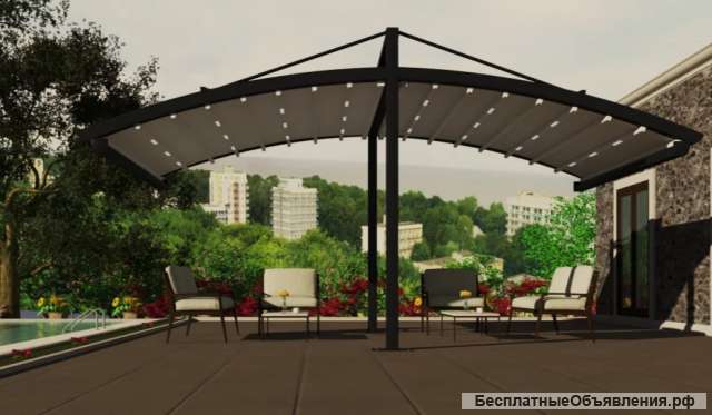 Пергола полукруглая отдельно стоящая подвесная